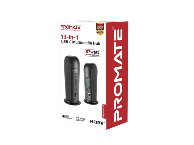 DOCKSTATION PROMATE ALPHA HUB USB-C 4K 13 in1 + enceinte 5W