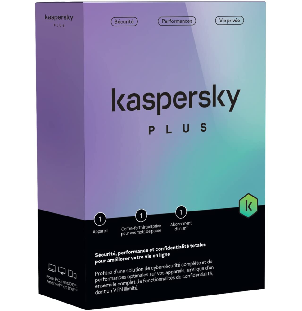 Kaspersky Plus - 1 Poste / 1 an