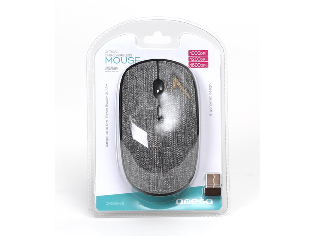 SOURIS SANS FIL OMEGA 1600 Dpi OM-0431 WG TISSU GRIS