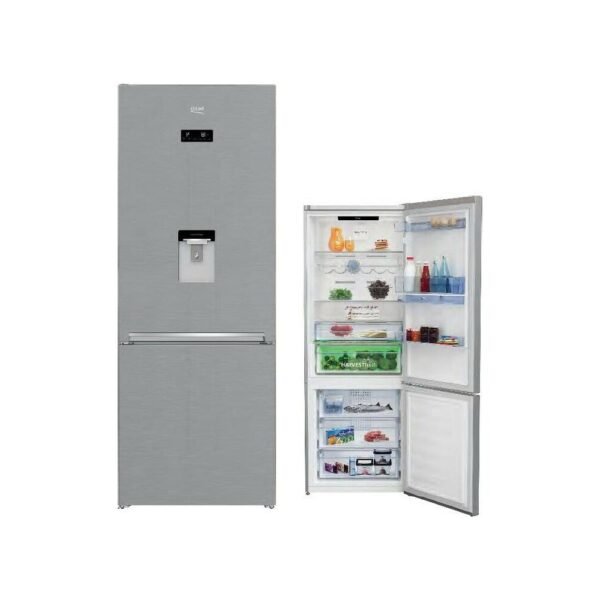 Réfrigérateur BEKO Combiné 3T Avec Dist D’eau Gris RCNE560E40DSN