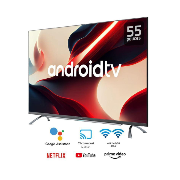 Téléviseur Astech 55 » QLED SMART ANDROID + Soundbar 4K 55GX350QD