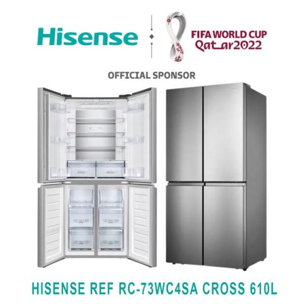 Réfrigérateur Hisense Side By Side 4 portes 500 litres Cross RC73WC4SA