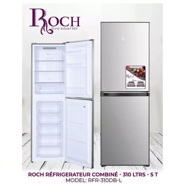 Réfrigérateur Roch Combiné 5 tiroirs 251 litres Gris RFR310DBL