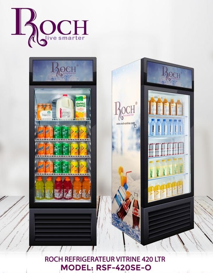 Réfrigérateur Roch Vertical 1 portes 420 litres Vitrine RSF420SE