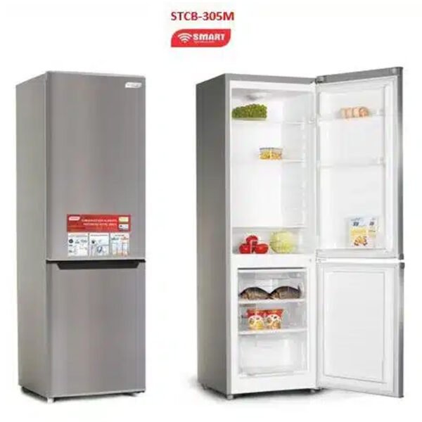 Réfrigérateur Smart Technology Combiné 3 tiroirs 270 litres Gris STCB305M