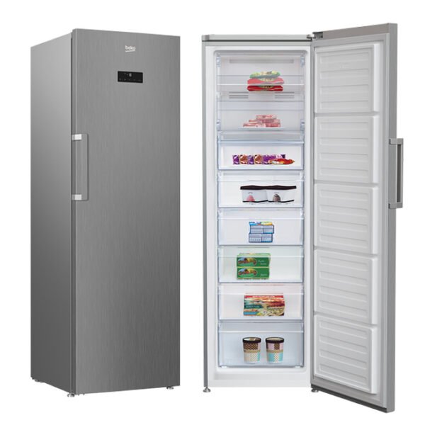 Congélateur BEKO Vertical 8 tiroirs 450L No Frost Gris RFNE451XB