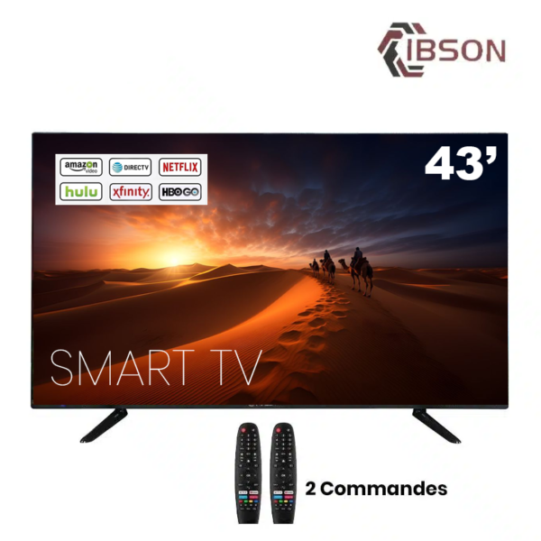 Téléviseur Ibson 43 » SMART + 2 Telecommandes + Voice Controle IB0043FU1V/IB0043F25V