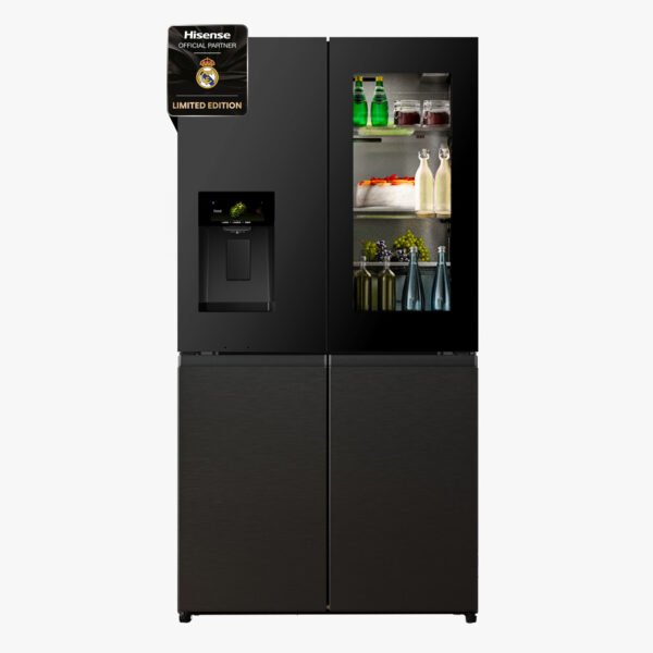 Réfrigérateur Hisense Side By Side 4 portes 617 litres + Dist D’eau + Glacon Noir RQ9P600GTL