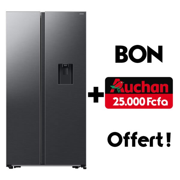 Réfrigérateur Samsung Side By Side 2 portes 578 litres Avec Fontaine Noir Mate RS57DG4100B4