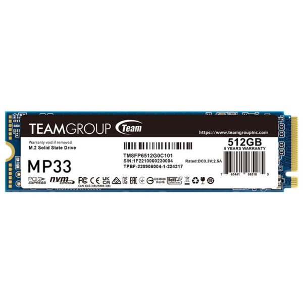 SSD interne TEAMGROUP MP33 NVMe 512 Go